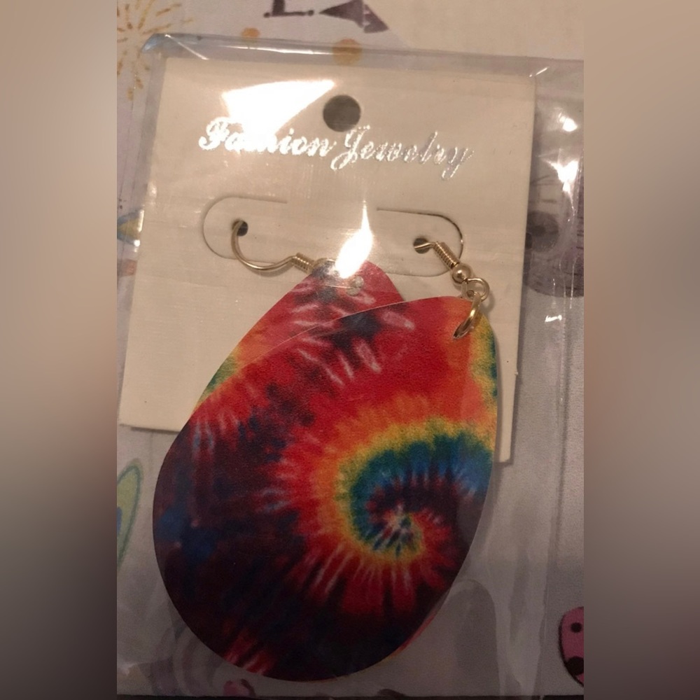 Tie Dye Teardrop Shaped Earrings - NWT